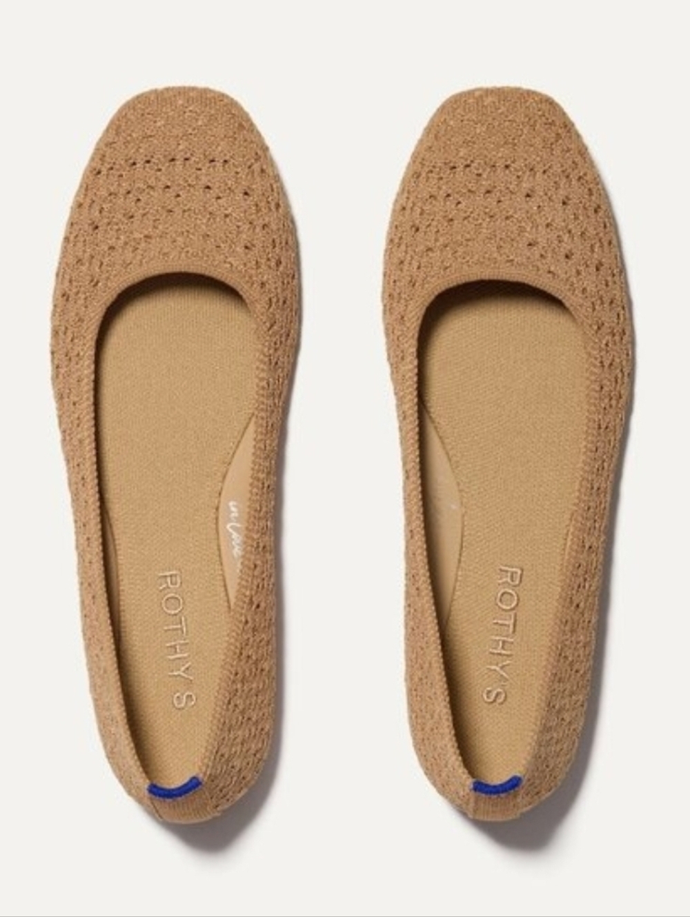 ROTHY'S Tan Wren Crochet The Max Square Flats